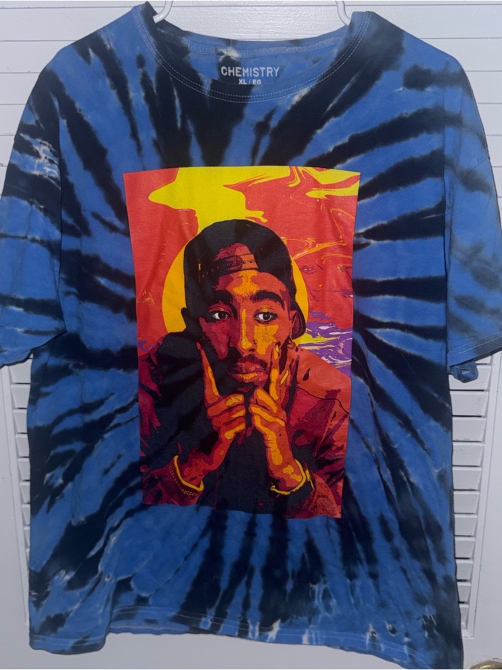 CHEMISTRY Blue & Black Tie-Dye Tee